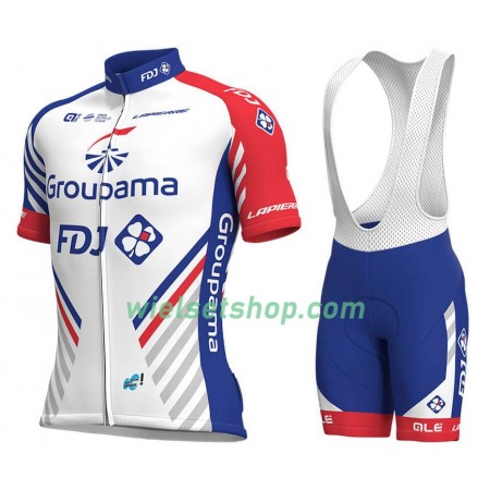 Fietskleding (Fietsshirt + Korte Koersbroek) 2018 FDJ N001